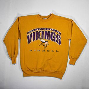 Vintage 90's Minnesota Vikings Spellout Crewneck - M
